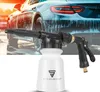 A car wash foam sprayer in front of a car being washed. Podgląd zdjęcia produktu