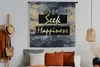 MuchoWow® Wandteppich Wandbehang Zitat - Glück - Gold - Produktbild-Vorschau 4