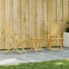 Bambus Bistro-Set Klappbar 2-Sitzer Gartentisch 45x45cm Produktbild-Vorschau 2