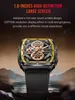 A smartwatch is displayed against a scenic mountain backdrop, with promotional text highlighting its features. Produktbild-Vorschau