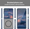 Collage of a blue phone case shown from multiple angles, with a mountain landscape image on the phone screen. Produktbild-Vorschau