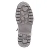 The sole of a grey boot with heart-shaped tread patterns. Produktbild-Vorschau