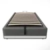 A bed frame with a slatted base, shown from the front. Produktbild-Vorschau