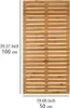 A bamboo bath mat with dimensions indicated. Produktbild-Vorschau