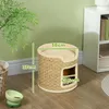 PawHut Kratztonne, 37 cm Hoch Katzentonne mit Tür Kratzbaum Produktbild-Vorschau 3