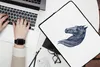 MuchoWow® Laptop Hülle 14 ZollPferd - Aquarell - Blau - Produktbild-Vorschau 2
