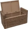 An open wicker storage bench with a light brown interior. Náhled obrázku produktu