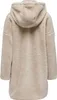 The back view of a beige sherpa jacket with a hood. Produktbild-Vorschau