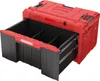 A red and black modular tool storage drawer unit with one drawer partially open. Produktbild-Vorschau