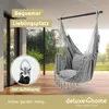 deluxe4home® Hängesessel mit 2 Kissen Hellgrau + Produktbild-Vorschau 2
