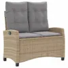 Design 2-tlg. Garten-Essgruppe mit Kissen Beige Poly Produktbild-Vorschau 3