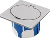 A floor socket with a stainless steel cover and a blue and white plastic housing. Anteprima dell’immagine prodotto