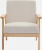 sweeek - Skandinavischer Sessel aus Holz und Cord - Creme Produktbild-Vorschau 2