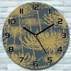 Wanduhr aus Glas Rund fi 30 Blumen golden grau Quarz Deko Produktbild-Vorschau 1