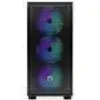 A black computer tower case with RGB fans. Produktbild-Vorschau
