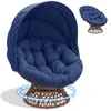 COMHOMA Fotel Papasan, przytulny fotel obrotowy z okrągłą Podgląd zdjęcia produktu 1