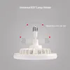 A white lamp holder with multiple adjustable bulb sockets is shown against a light gray background. Red arrows indicate the adjustable range of the bulb sockets. Podgląd zdjęcia produktu