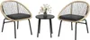 A three-piece outdoor furniture set consisting of two chairs and a small table, with a vase of flowers on the table. Náhled obrázku produktu
