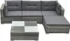 vidaXL Garten-Lounge-Set, 5-teilig, Poly Rattan, Grau, Produktbild-Vorschau 4