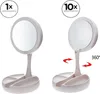 Two views of a makeup mirror with storage. Náhľad obrázku produktu