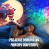 A person sleeping in bed with a dream-like projection of Santa Claus and a starry sky above them. Voir les images du produit