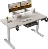 A standing desk setup with dual monitors, keyboard, mouse, and accessories. Voir les images du produit