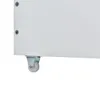A close-up of the bottom corner of a white furniture item, showing a caster wheel and two screws. Anteprima dell’immagine prodotto