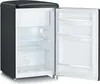 An open black mini-refrigerator with its interior shelves visible. Anteprima dell’immagine prodotto