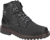 A black leather boot on a white background. Produktbild-Vorschau