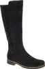 A black suede boot shown from the side against a white background. Produktbild-Vorschau