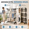 Portasciuga pieghevole da 173 cm con ruote, portasciuga Anteprima dell’immagine prodotto 6