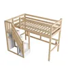 A light wood loft bed with stairs and storage compartments, shown against a white background. Náhled obrázku produktu