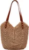 Retro Stroh-Strandtasche mit Reißverschluss – Produktbild-Vorschau 1
