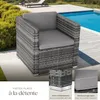 Fauteuil en rotin Lignano - gris Voir les images du produit 4
