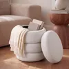 riess-ambiente Runder Hocker VOGUE 50cm creme weiß Bouclé Produktbild-Vorschau 13