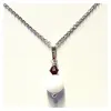 Kugel Anhänger 925 Silber weiße Jade mit Swarovski Kristall Produktbild-Vorschau 4