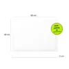 A white cutting board with dimensions indicated by lines and text. Produktbild-Vorschau