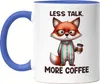 Less Talk More Coffee Lustiger Fuchs Tasse Blau Kaffee Produktbild-Vorschau 1