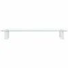 vidaXL Support d'écran blanc 60x20x8 cm verre trempé et Voir les images du produit 7