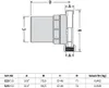 A technical drawing of a plumbing fitting with a table of dimensions and specifications. Anteprima dell’immagine prodotto