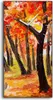 Wohnzimmer-Bild Leinwand Uhr Geräuschlos 30x60 Herbst Bäume Produktbild-Vorschau 1