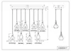 Závěsná lampa, kov, bílá, matná, E14, 8 světel, D 115 cm Náhled obrázku produktu 4