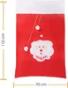 A red Santa sack with a white top and a depiction of Santa Claus's face with 'Ho Ho Ho' written below it. Dimensions are indicated by yellow lines and text. Anteprima dell’immagine prodotto