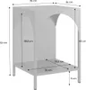A diagram of a gray side table with dimensions indicated by lines and text. Produktbild-Vorschau
