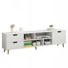 TV-Schrank für Fernseher, weiße Kommode 140 cm Produktbild-Vorschau 1