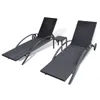 The Living Store Sonnenliegen mit Tisch Poly Rattan Schwarz Produktbild-Vorschau 5