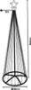 Diagram of a conical Christmas tree structure with dimensions indicated. Podgląd zdjęcia produktu