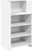 A white, four-shelf bookcase or storage unit. Produktbild-Vorschau
