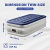 An inflatable air mattress with dimensions and weight capacity indicated. Anteprima dell’immagine prodotto