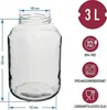 Gärglas-Set 3L Einmachglas mit Metalldeckel & Beschwerer – Produktbild-Vorschau 3